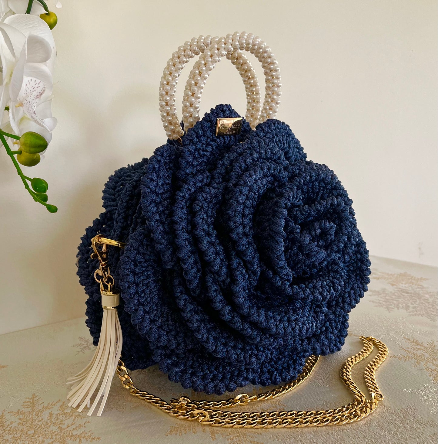 “CALYPSO”- Peony Rose Collection Crochet Bag