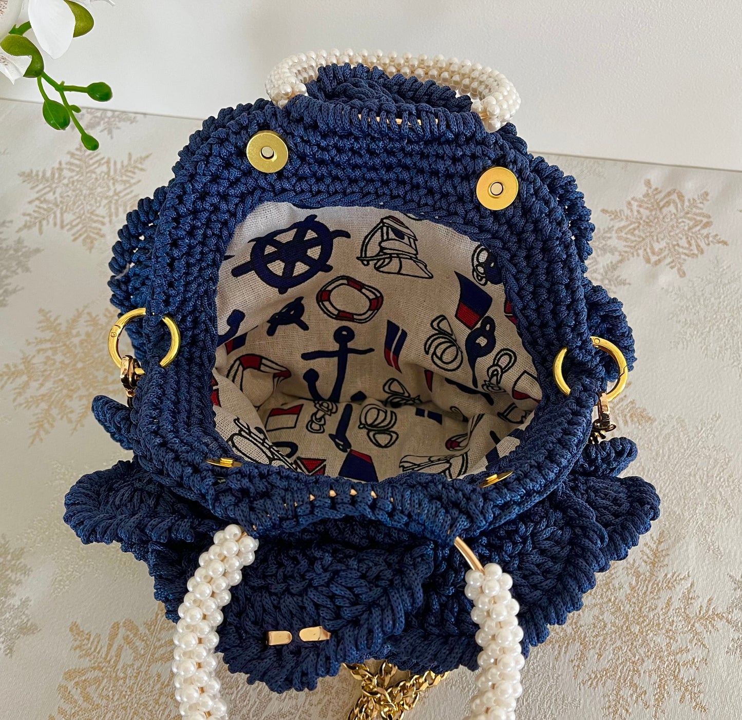 “CALYPSO”- Peony Rose Collection Crochet Bag