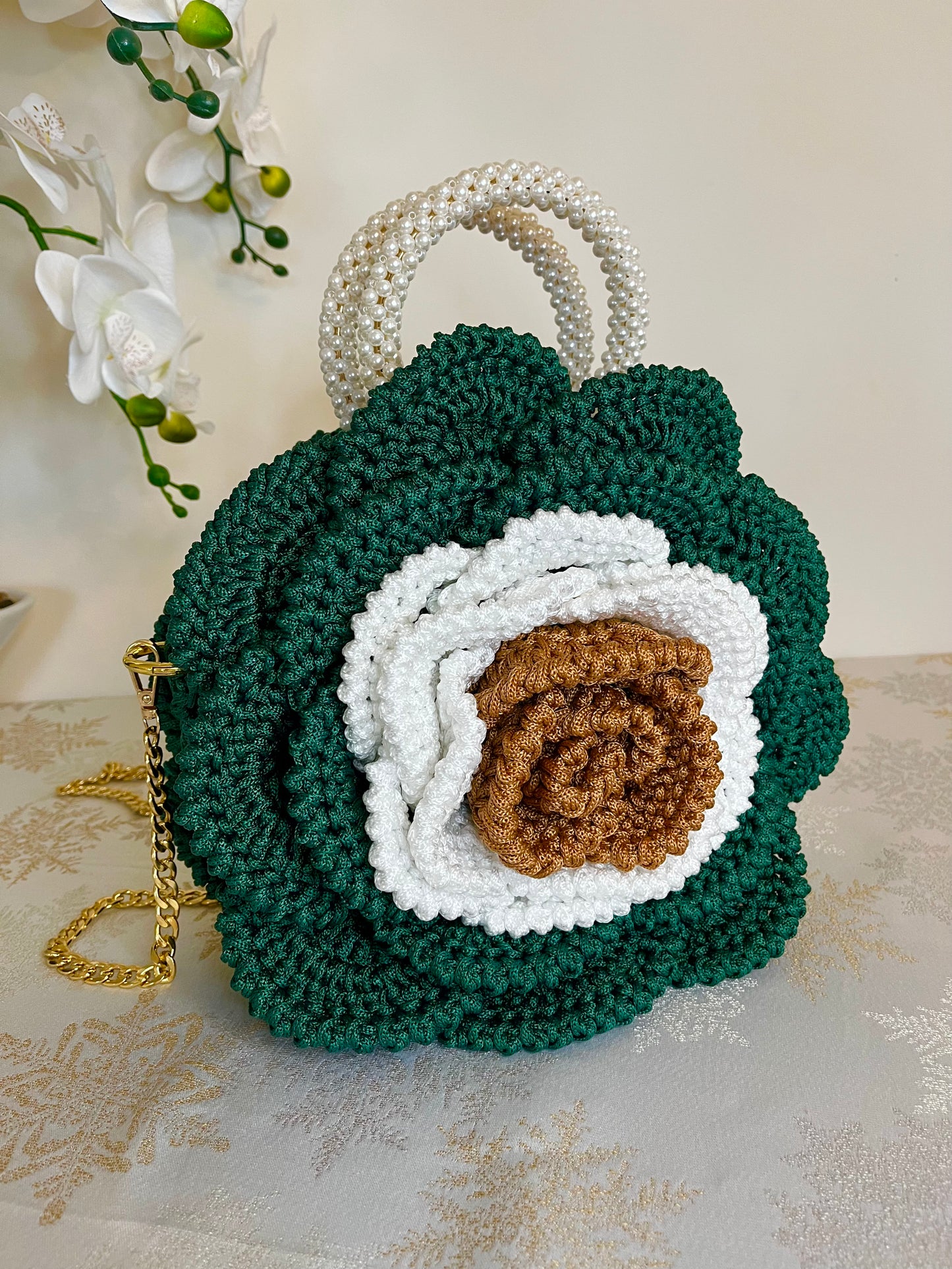 “CAILIN” - Peony Rose Collection Crochet Bag