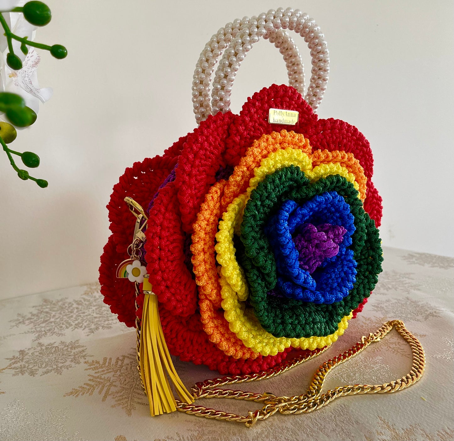 “LIBERTY” - Peony Rose Collection crochet bag