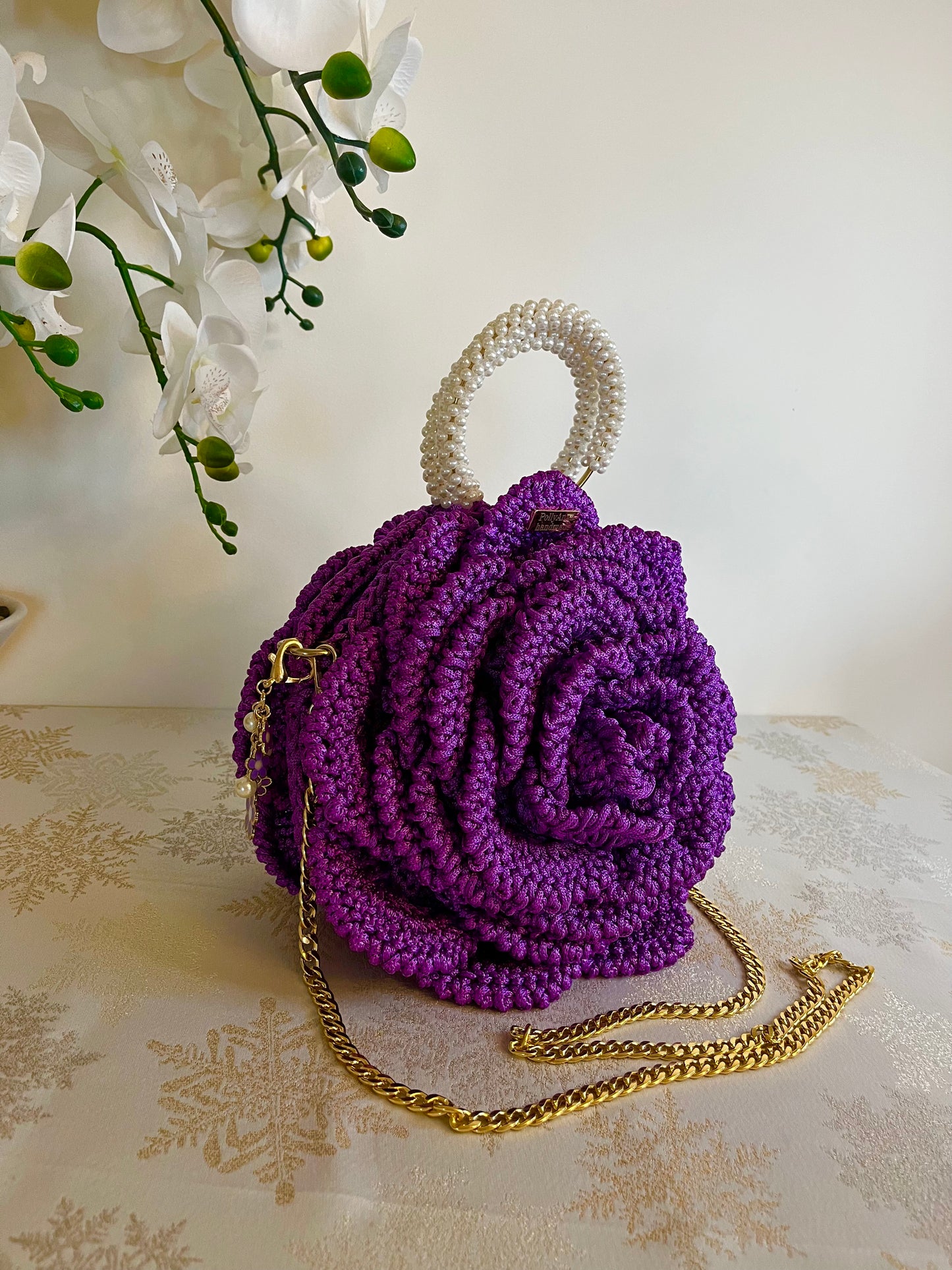 “VIOLET” - Peony Rose Collection Crochet Bag