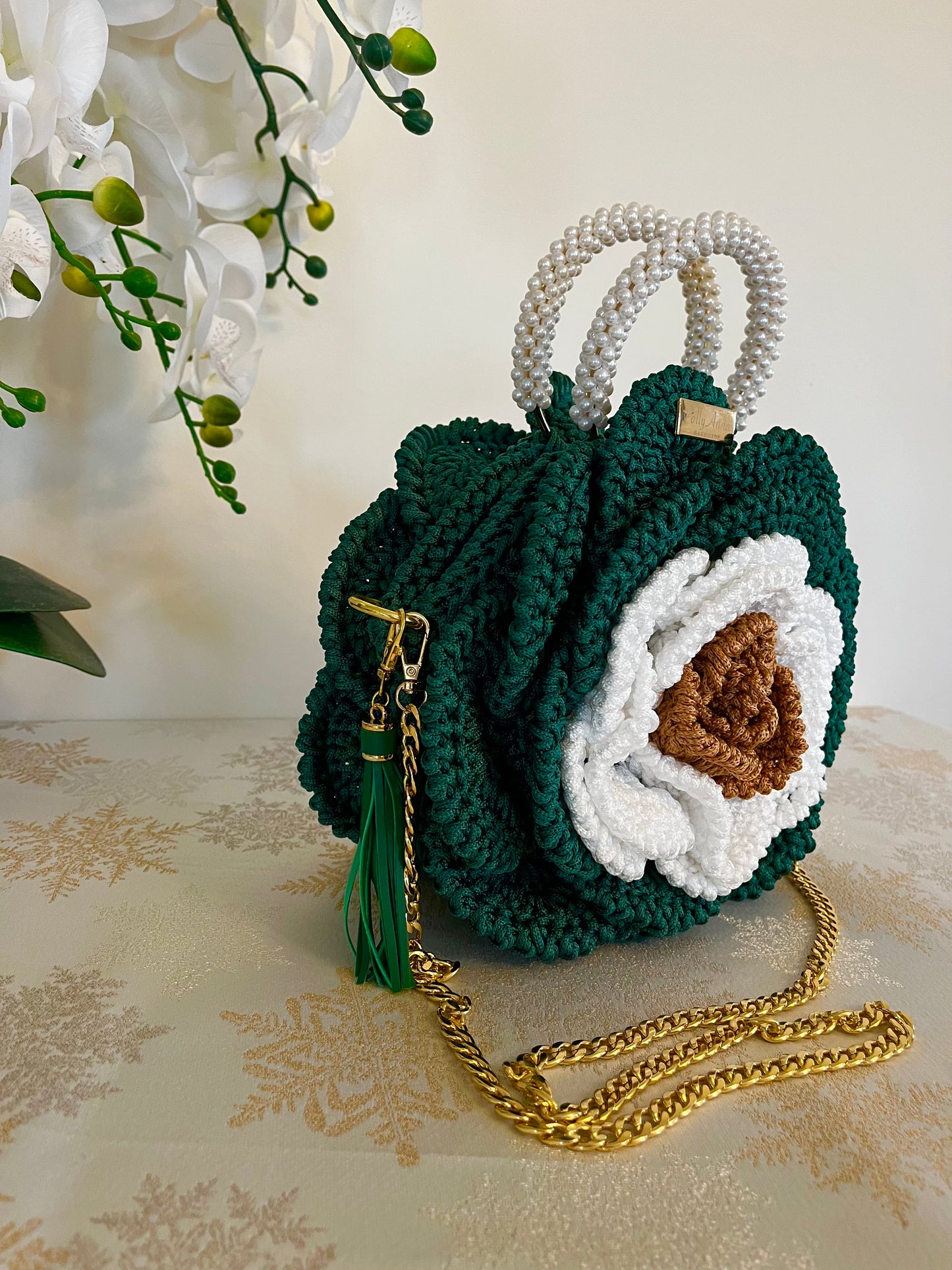 “CAILIN” - Peony Rose Collection Crochet Bag