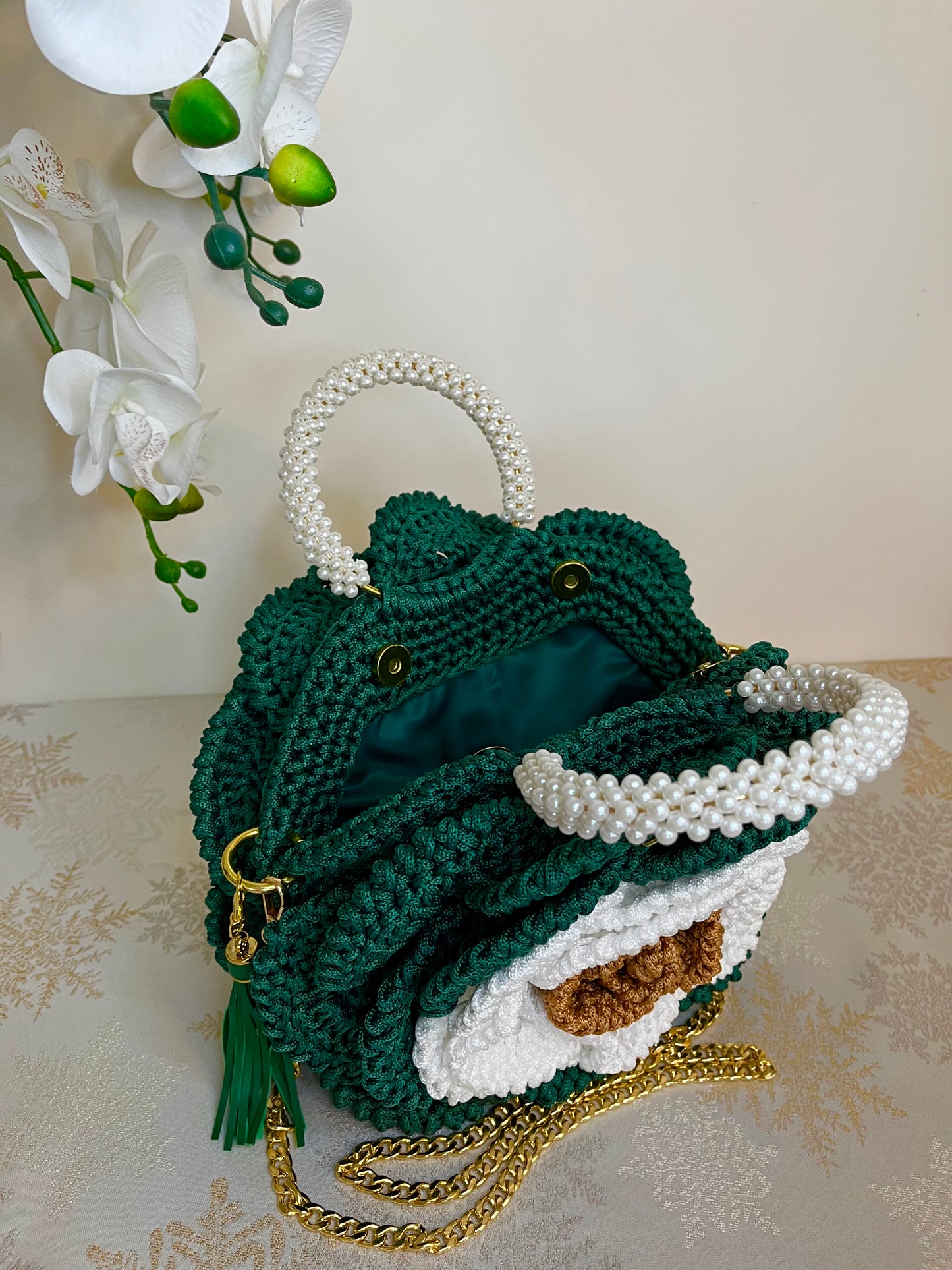 “CAILIN” - Peony Rose Collection Crochet Bag