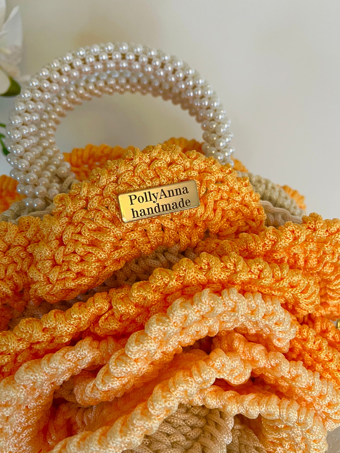 “SAFFRON” - Peony Rose Collection Crochet Bag