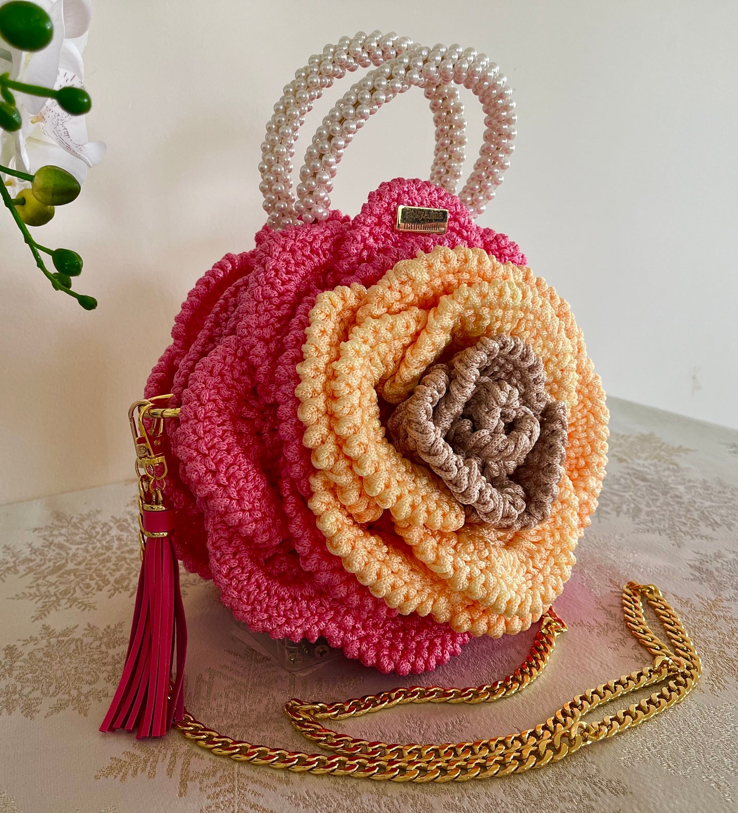 “PERSIA” - Peony Rose Collection Crochet Bag