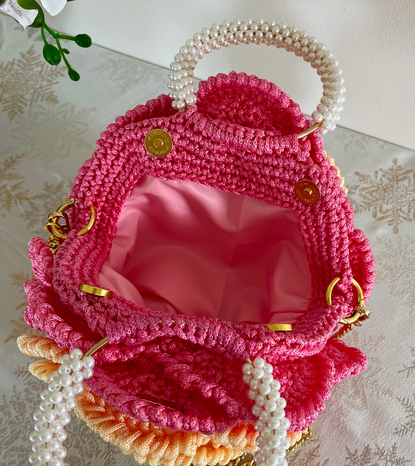 “PERSIA” - Peony Rose Collection Crochet Bag