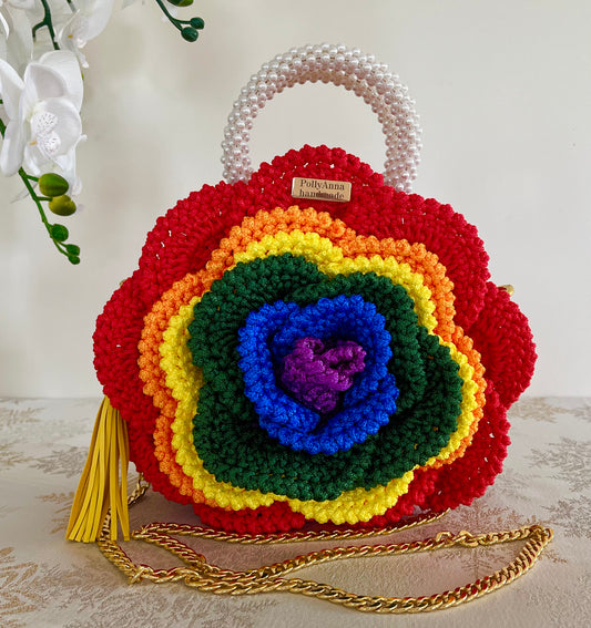 “LIBERTY” - Peony Rose Collection crochet bag